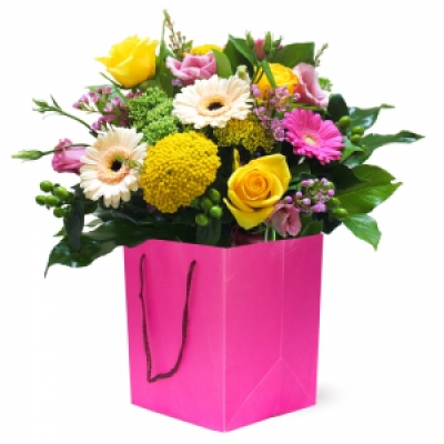 Sugar Pop! - Vibrant colours make this beautiful Hand Tied stand out from the crowd. Please not note- may be in a vase.